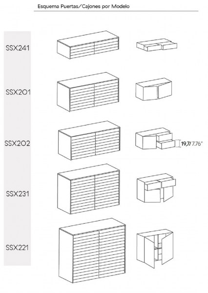 Aparador Sussex puertas 2cajones bajo PuntMobles HogarDomestic Ficha1