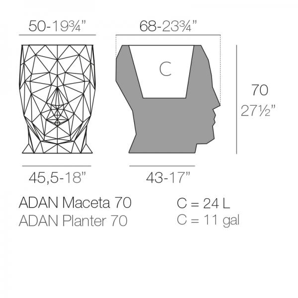 Macetero Adan 50 Vondom Ficha Tcnica