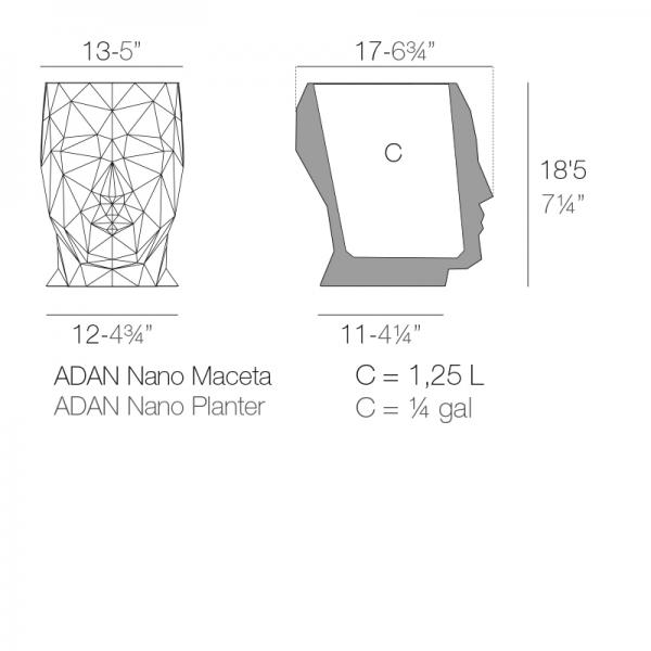 Macetero Adan Nano 13 Vondom Ficha Tcnica