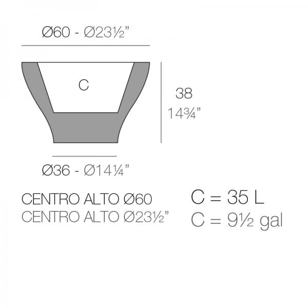 Macetero Alto 60 Vondom Ficha Técnica