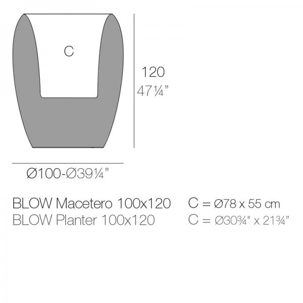 Macetero Blow 100x120 Vondom Ficha Tcnica