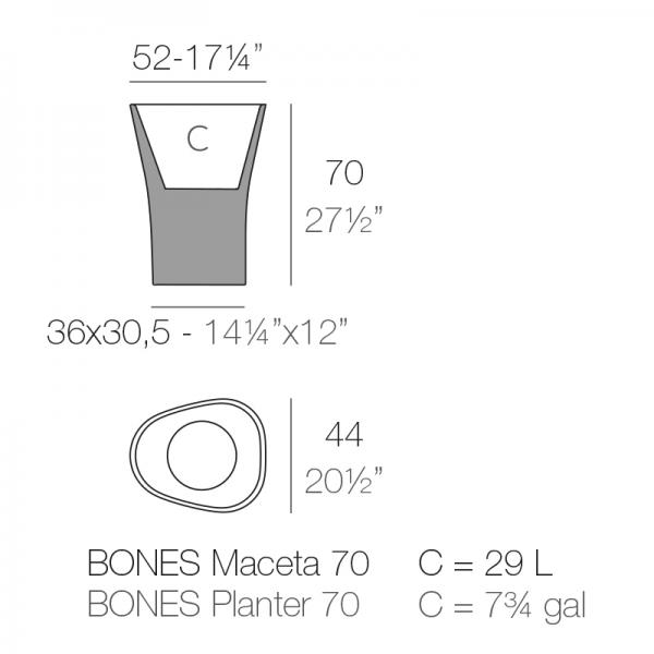 Macetero Bones 44 Vondom Ficha Tcnica