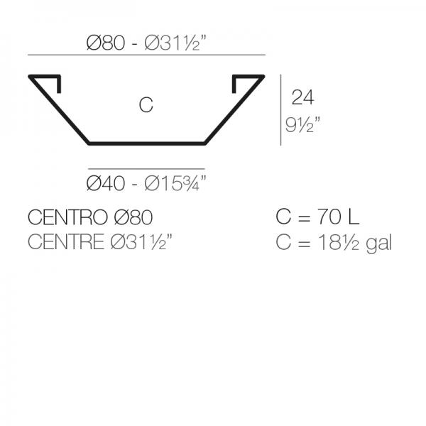 Macetero Centro Simple 80 Vondom Ficha Tcnica