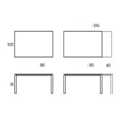 Mesa Vision extensible TamiroTarazona HogarDomestic 185 100