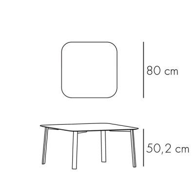 Mesa centro Stockholm rectangular PuntMobles HogarDomestic 80