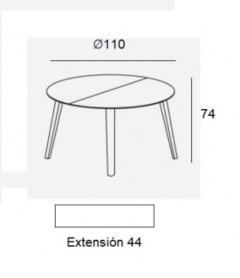 Mesa extensible Aise patas madera Treku HogarDomestic 110