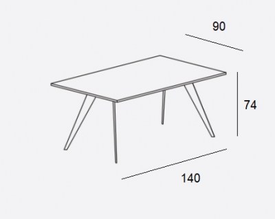 Mesa rectangular Aise patas madera Treku HogarDomestic 140