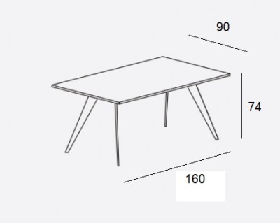 Mesa rectangular Aise patas madera Treku HogarDomestic 160