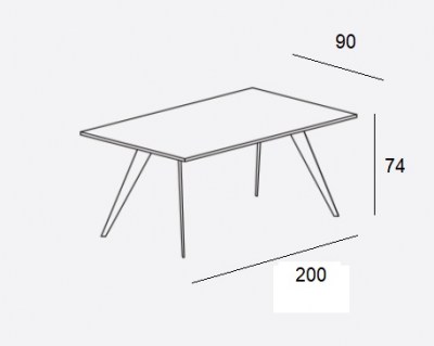 Mesa rectangular Aise patas madera Treku HogarDomestic 200