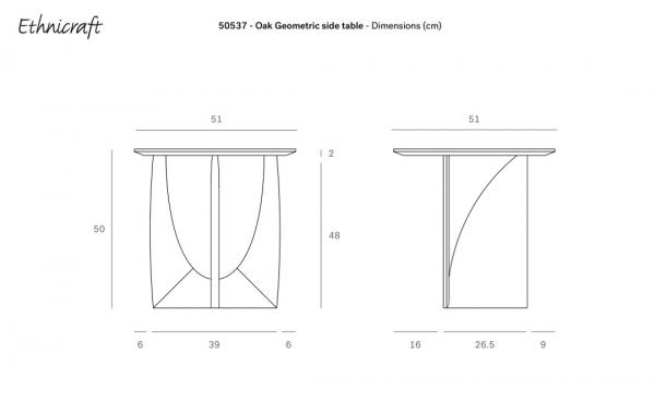 Mesa Auxiliar Geometric Roble Ficha Tecnica