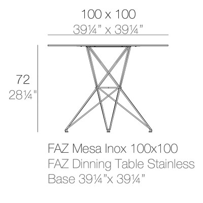 Mesa Faz Inox 100 Ficha Tecnica