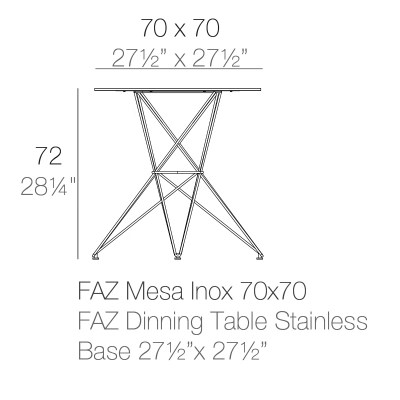 Mesa Faz Inox 70 Ficha Tecnica