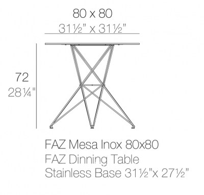 Mesa Faz Inox 80 Ficha Tecnica 1