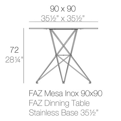 Mesa Faz Inox 90 Ficha Tecnica