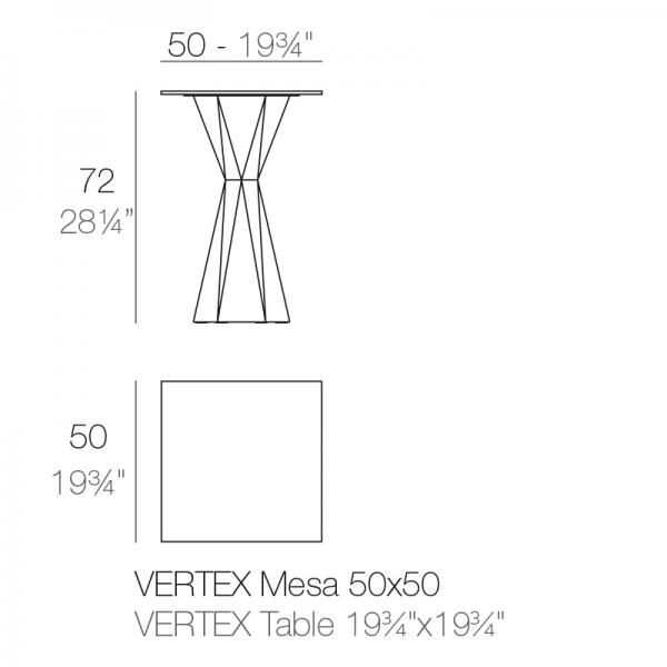 Mesa Vextex Redonda Vondom 50 Ficha tecnica