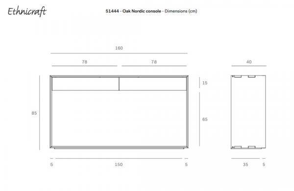 Nordic Console Roble Ficha Tecnica 160