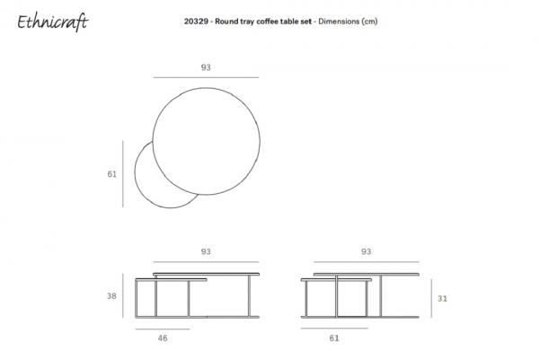 Round Tray Coffee L-XL Ethnicarf Ficha Tecnica