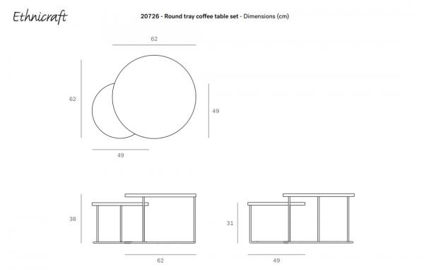 Round Tray Coffee S-N Ethnicarf Ficha Tecnica