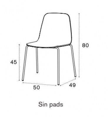 Silla Bisell Madera pies metal Treku HogarDomestic _sin_pads