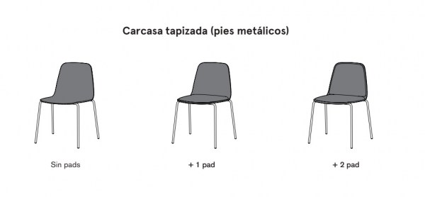 Silla Bisell Tapizada pies metal Treku HogarDomestic 6