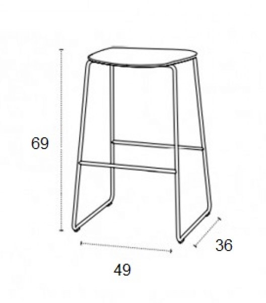 Taburete Bisell patas metal Treku HogarDomestic 69