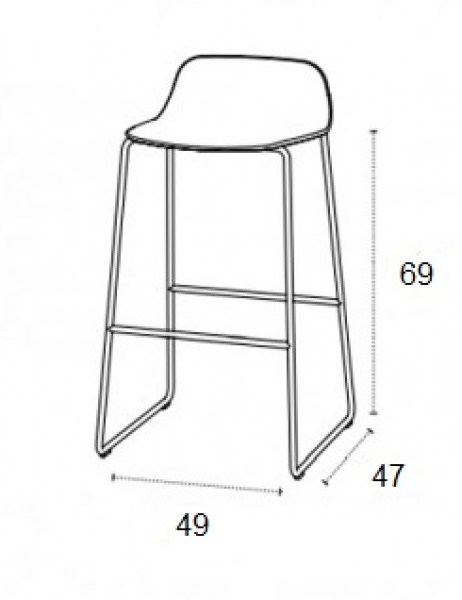 Taburete Bisell patas metal Treku HogarDomestic R69