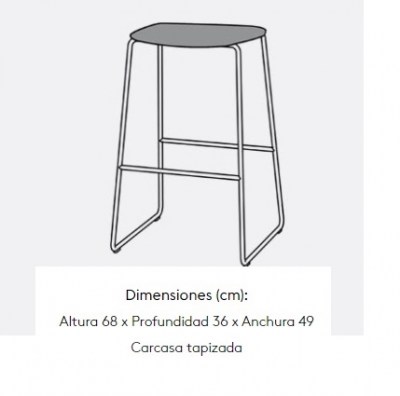 Taburete Bisell patas metal Treku HogarDomestic_ _Bajo_ _Tapizado