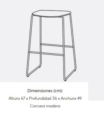 Taburete Bisell patas metal Treku HogarDomestic_ _Bajo_ _sin_pads