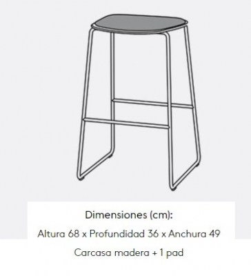 Taburete Bisell patas metal Treku HogarDomestic_ _Bajo_1_pad