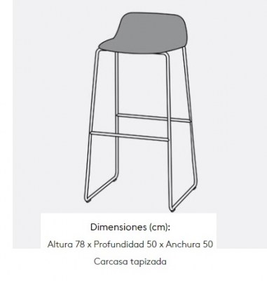 Taburete Bisell respaldo patas metal Treku HogarDomestic_ _Alto_ _Tapizado