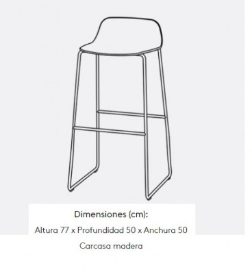 Taburete Bisell respaldo patas metal Treku HogarDomestic_ _Alto_ _sin_pads