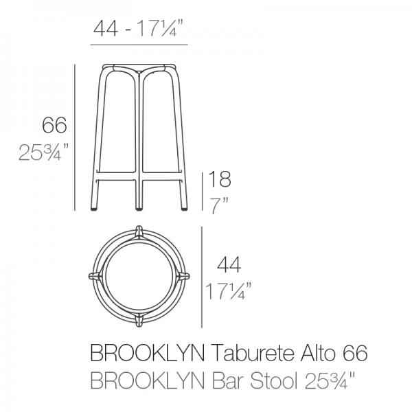 Taburete Brooklyn Vondom 45x66 Ficha Tcnica