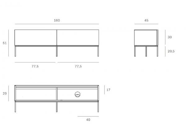 Tabwa Mueble Tv Teca Ethnicraft Ficha Medida 160