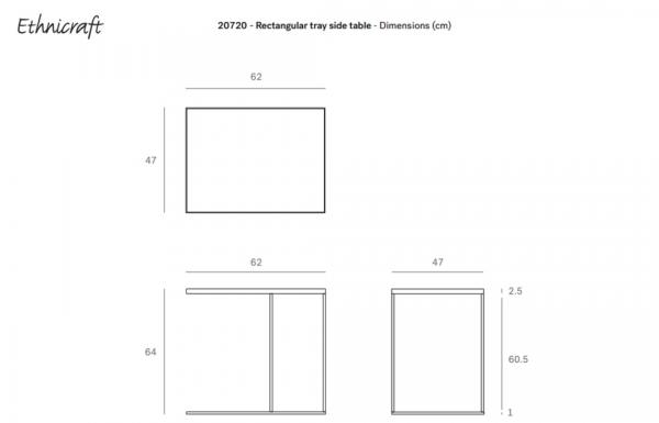 Tray Rectangular Ethnicraft Ficha Tecnica L