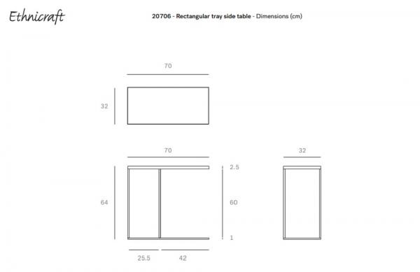 Tray Rectangular Ethnicraft Ficha Tecnica M