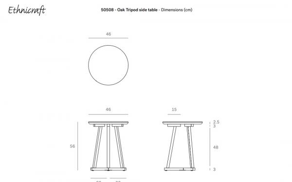 Tripod Roble Ethnicraft Ficha Tecnica