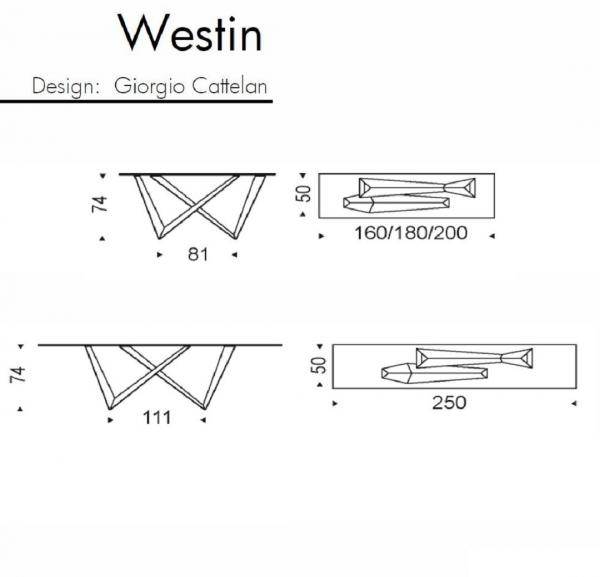 Westin Consolle Cattelan Ficha Tecnica Cristal