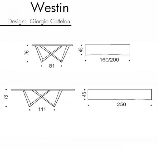 Westin Consolle Cattelan Ficha Tecnica Madera