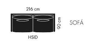 Costura 2  asientos 216 cm 